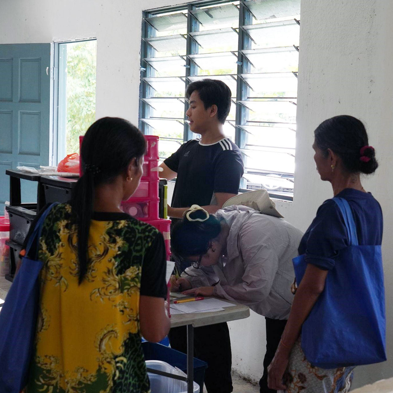 Pharmacy station where villagers receive their medication